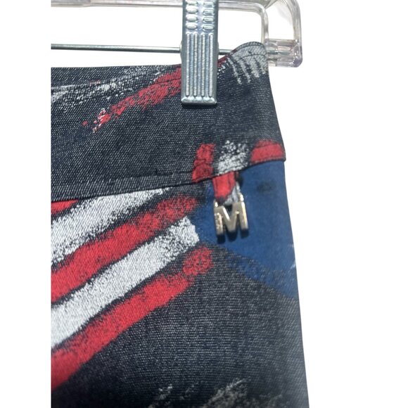 Milio USA Flag Painted Print Flare Pants Women XS 2 Vintage Retro Patriotic Boho - Picture 9 of 12